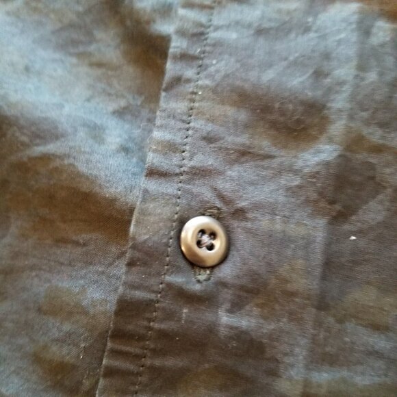 Wings + Horns Men Large Casual Button Up Shirt Pockets Cotton Black Short Sleeve - Picture 5 of 9